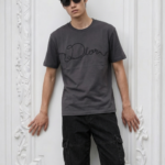 Dior Logo Men Tshirts - Gray