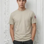 Kanada Goose Patch Logo Inspire Men Tshirt - Beige