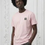 Stone Island Compass Patch Inspire Men Tshirt - Pink